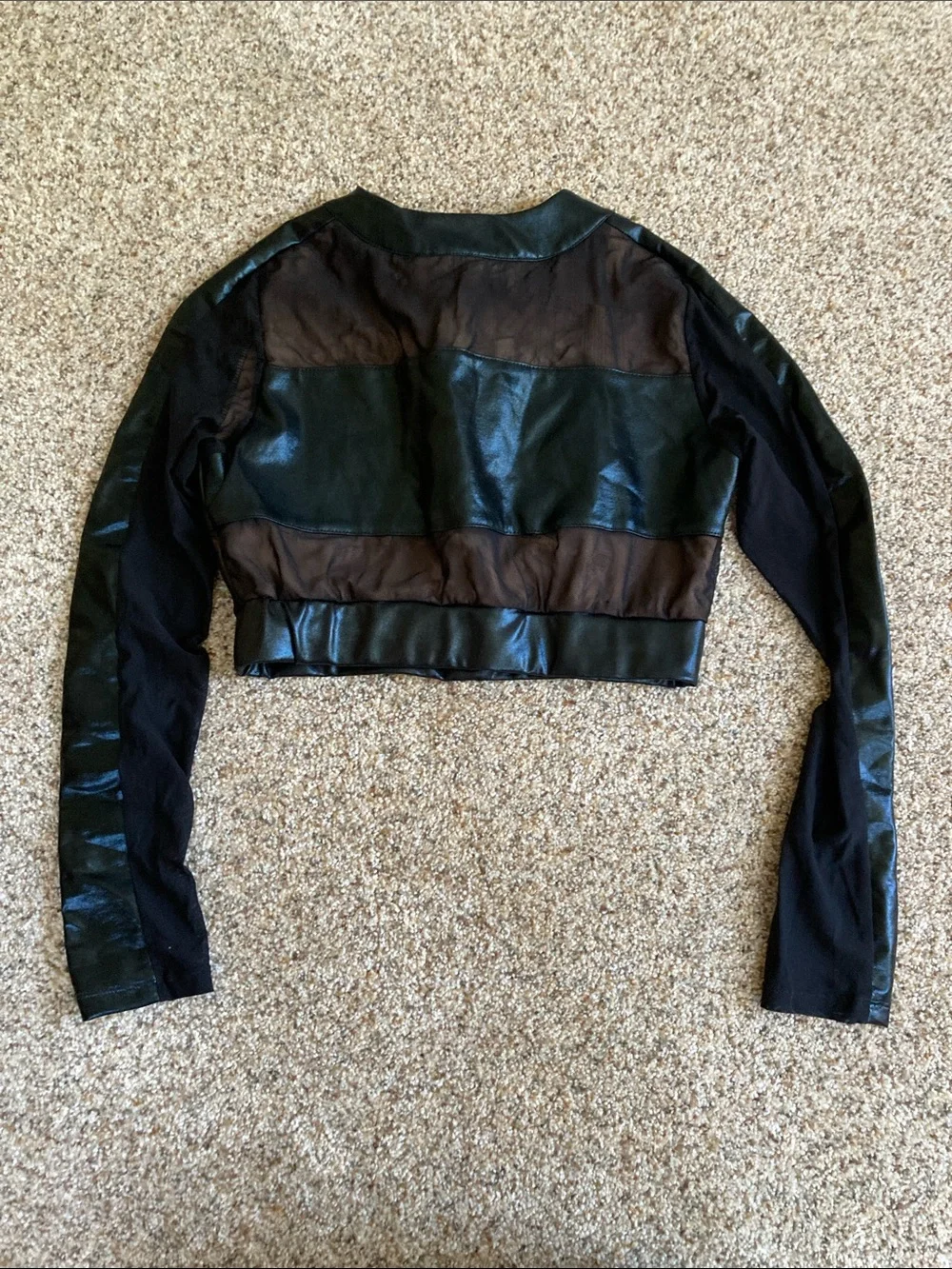 Revolution black and mesh dance crop top  Size medium adult